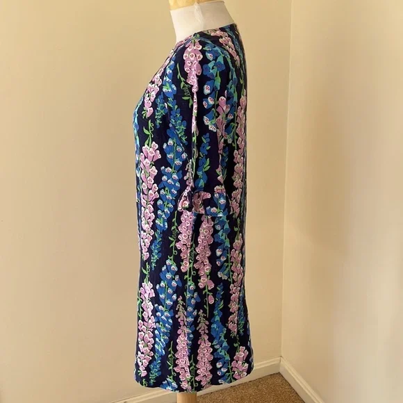 New! LILLY PULITZER size M navy floral somerset dress